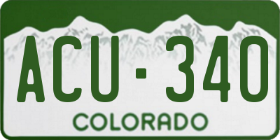 CO license plate ACU340