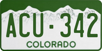 CO license plate ACU342
