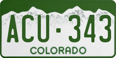 CO license plate ACU343