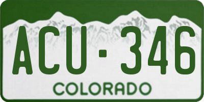 CO license plate ACU346