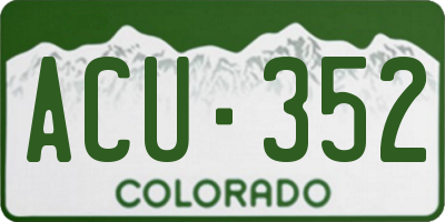 CO license plate ACU352