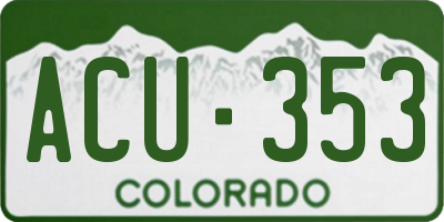 CO license plate ACU353