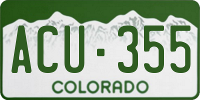 CO license plate ACU355