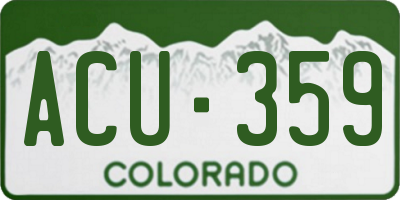 CO license plate ACU359