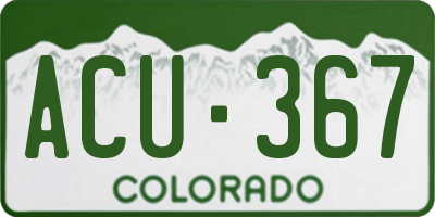 CO license plate ACU367