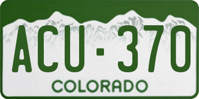 CO license plate ACU370