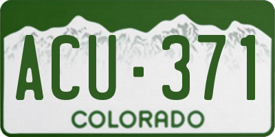 CO license plate ACU371