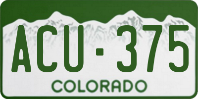 CO license plate ACU375