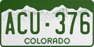 CO license plate ACU376