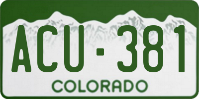 CO license plate ACU381