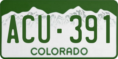 CO license plate ACU391