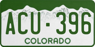 CO license plate ACU396