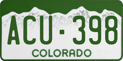 CO license plate ACU398