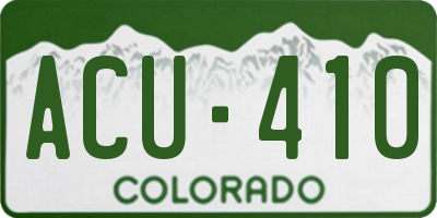 CO license plate ACU410