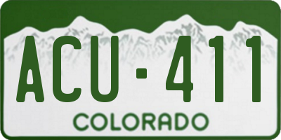 CO license plate ACU411