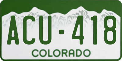 CO license plate ACU418