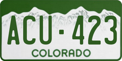 CO license plate ACU423