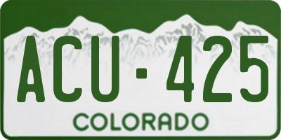 CO license plate ACU425