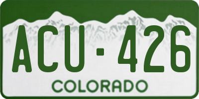 CO license plate ACU426