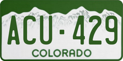 CO license plate ACU429