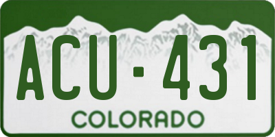 CO license plate ACU431