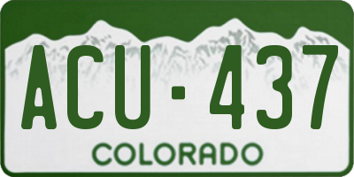 CO license plate ACU437