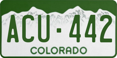 CO license plate ACU442