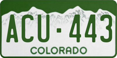 CO license plate ACU443