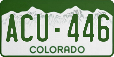 CO license plate ACU446