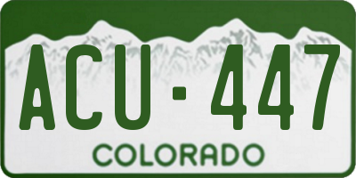 CO license plate ACU447