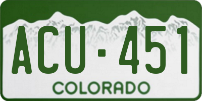 CO license plate ACU451