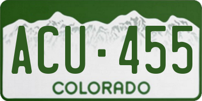 CO license plate ACU455