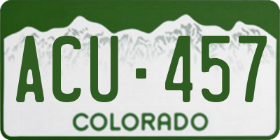 CO license plate ACU457