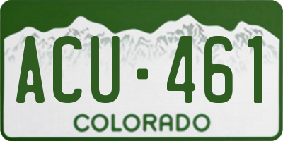 CO license plate ACU461