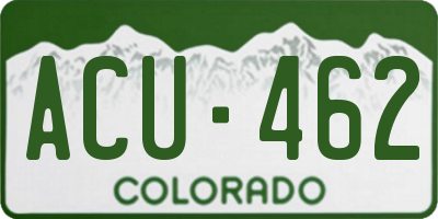CO license plate ACU462