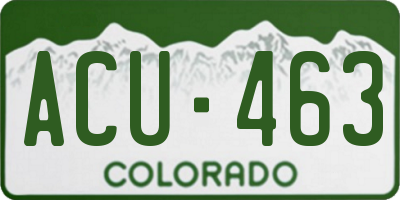CO license plate ACU463