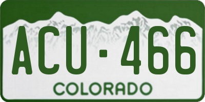 CO license plate ACU466