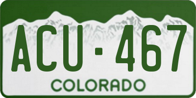 CO license plate ACU467