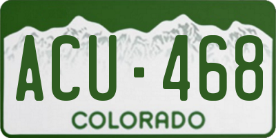 CO license plate ACU468