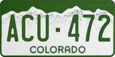 CO license plate ACU472