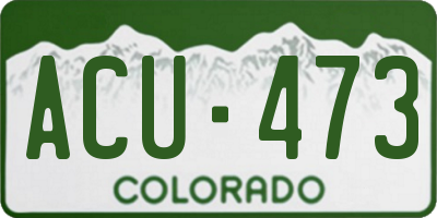CO license plate ACU473