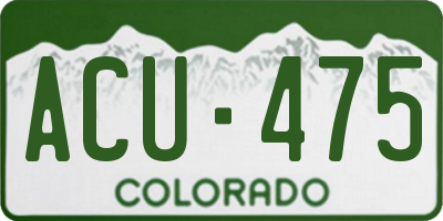 CO license plate ACU475