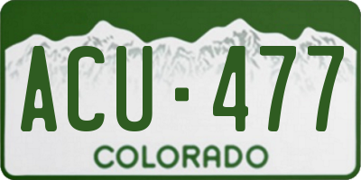 CO license plate ACU477