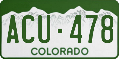 CO license plate ACU478