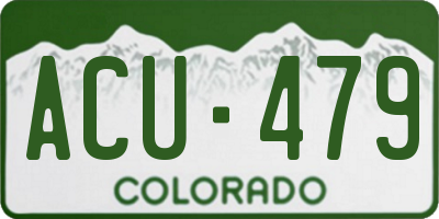 CO license plate ACU479