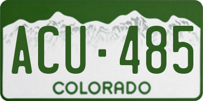 CO license plate ACU485