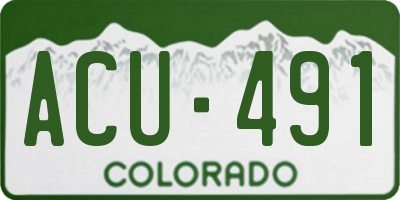 CO license plate ACU491