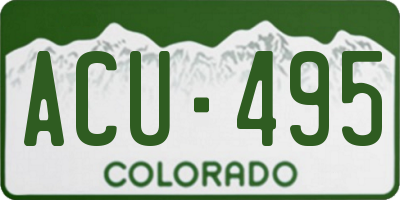CO license plate ACU495