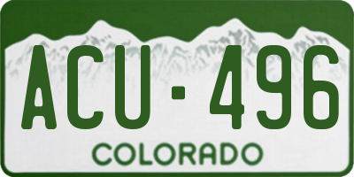 CO license plate ACU496