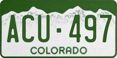 CO license plate ACU497